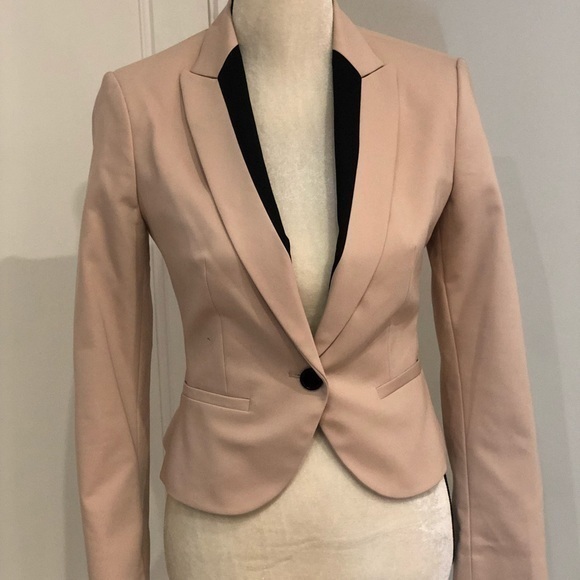 Express Jackets & Blazers - Express Blazer Blush Pink with Black - Size 2